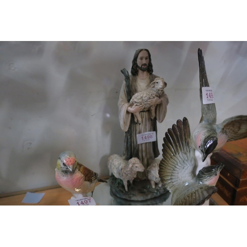 1498 - STATUE OF JESUS AND A SHEEP