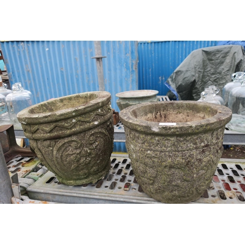 82 - PAIR OF STONE GARDEN URNS