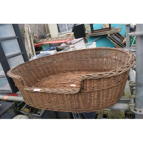 97 - LARGE WICKER DOG BASKET