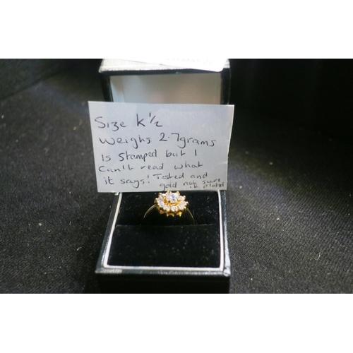 1611 - RING SIZE K 1/2 2.7G GOLD PLATED