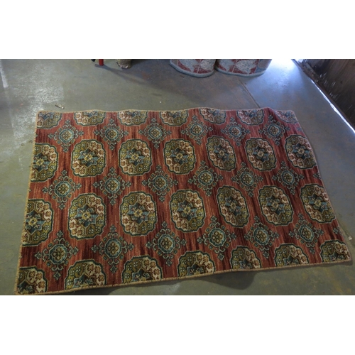 622 - RECTANGULAR MULTICOLOURED RUG MAINLY RED