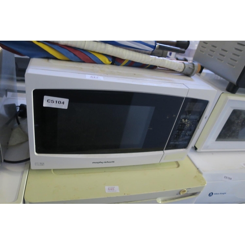 647 - MORPHY RICHARDS MICROWAVE OVEN