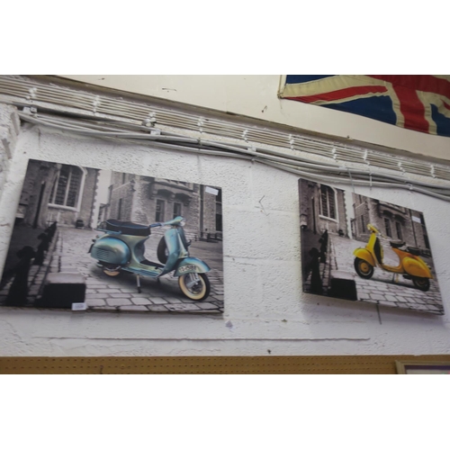 1828 - TWO CANVAS PRINTS OF SCOOTERS