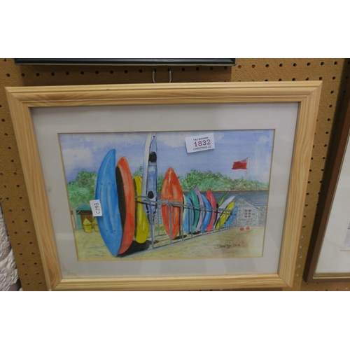 1832 - FRAMED ORIGINAL WATERCOLOUR - SAILBOARDS BY BRIAN EPPS