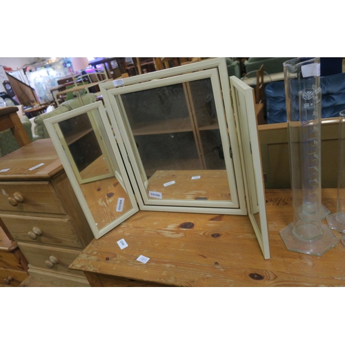 1011 - CREAM TRIPLE DRESSING TABLE MIRROR