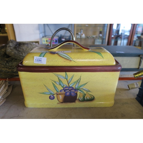 1244 - A DECORATIVE CERAMIC BREAD BIN BY  'AL FRESCO'