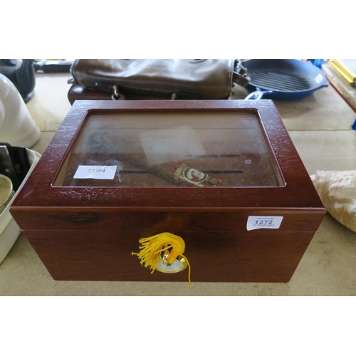 1272 - A LARGE CUBAN CIGAR IN HUMIDITY CONTROLLED BOX