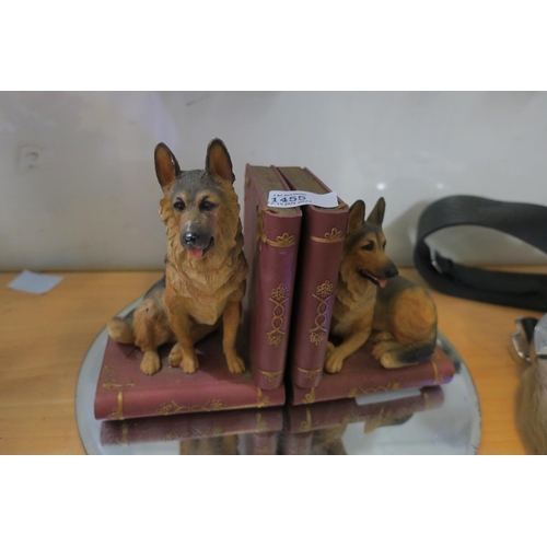 1455 - A PAIR OF GERMAN SHEPARD BOOKENDS