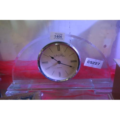 1466 - ELLIS AND LLOYD LARGE GLASS MANTLE CLOCK