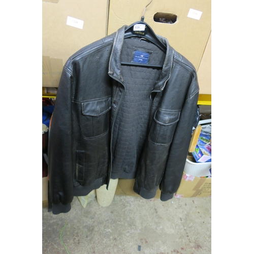 638 - BLUE HARBOUR BRAND, MENS LEATHER JACKET