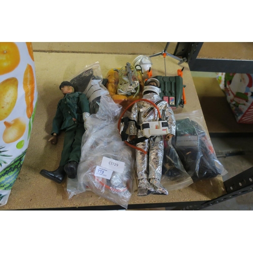 773 - COLLECTION OF VINTAGE ACTION MEN AND ACCESSORIES