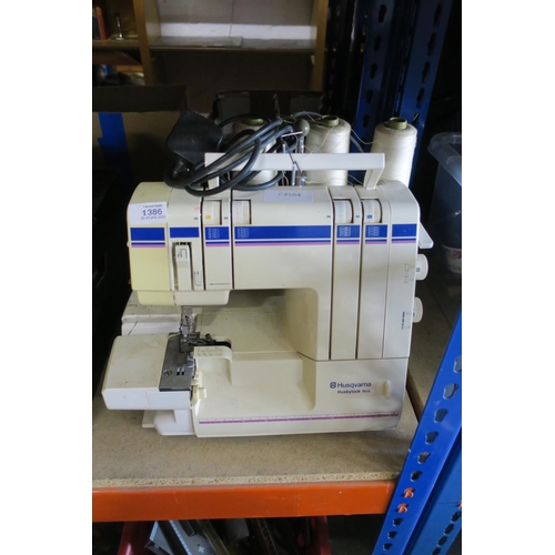 1386 - HUSQVARNA HUSKYLOCK 90S ELECTRIC SEWING MACHINE