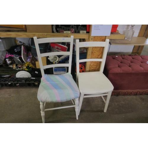 1727 - PAIR OF PAINTED WHITE CHAIRS