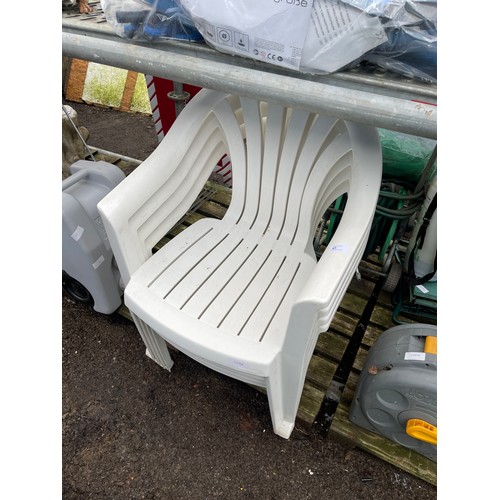 45 - 4 WHITE GARDEN CHAIRS