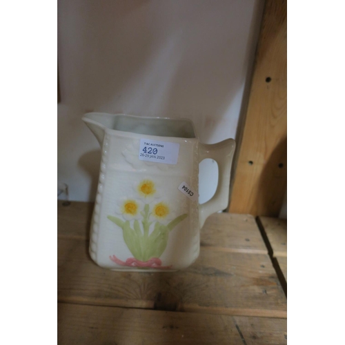 420 - JONQUIL HAND PAINTED JUG BY SHORTER