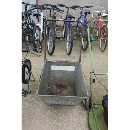 36 - GALVANISED WHEELED FEED BIN