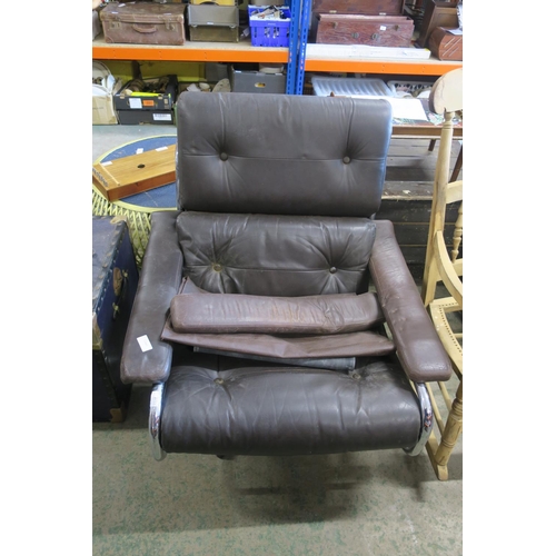 1110 - A PIEFF ARMCHAIR WITH A SPARE ARM PIECE AND THE BASE SUPPORT