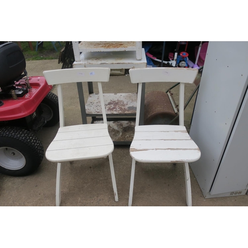 173 - 2 WOODEN GARDEN CHAIRS