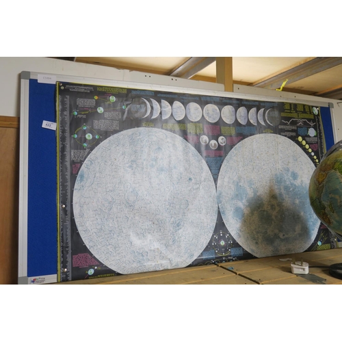 422 - PIN BOARD WITH MAP OF MOON