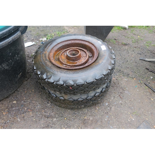 182 - TWO AGRICULTURAL WHEELS AND TYRES