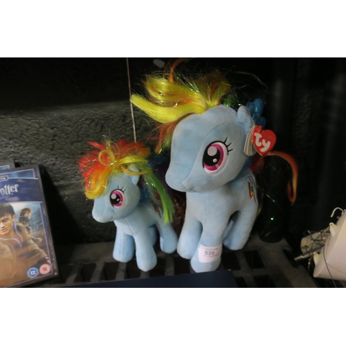 836 - TWO TY MY LITTLE PONY SOFT TOYS