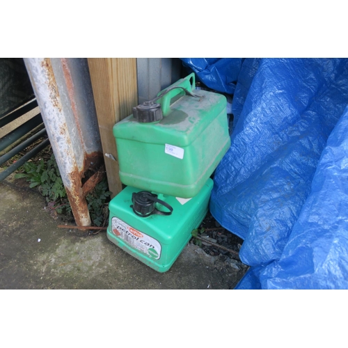 190 - 2 GREEN PETROL CANS