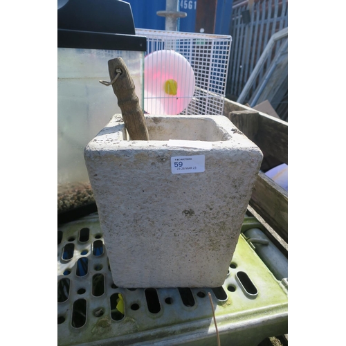 59 - CONCRETE PLANTER WITH TROWEL