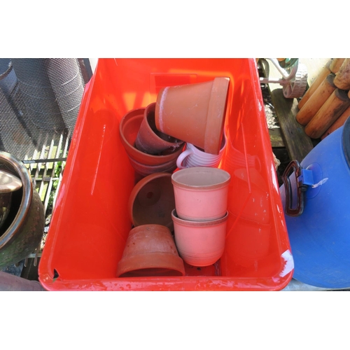 66 - TRAY OF CERAMIC  FLOWER POTS