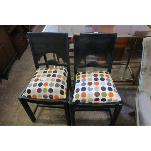 1054 - 2 BLACK PAINTED CHAIRS