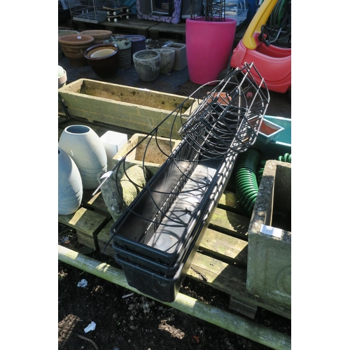 80 - SELECTION OF BLACK TROUGHS AND BASKETS