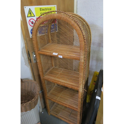 724 - WICKER SHELVING UNIT