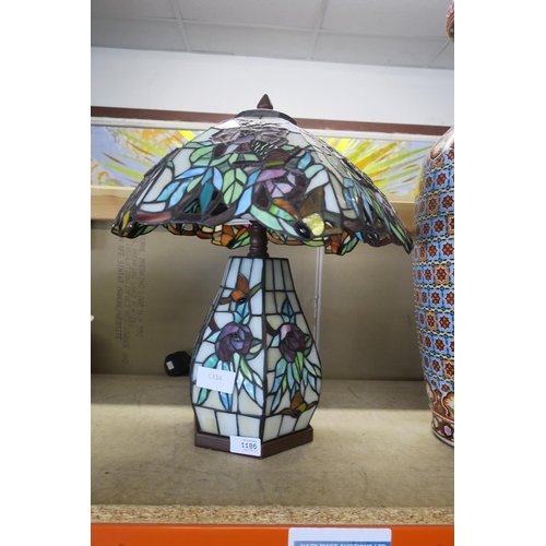 1186 - TIFFANY STYLE 'MUSHROOM' SHAPED LAMP