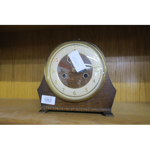 1313 - VINTAGE MANTLE CLOCK WITH KEY - BY SMITHS