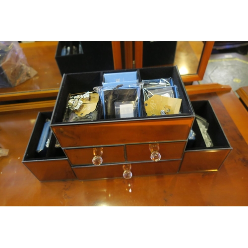 1761 - DRESSING TABLE ORGANISER WITH ALL NEW JEWELLERY INCLUDING STERLING SILVER