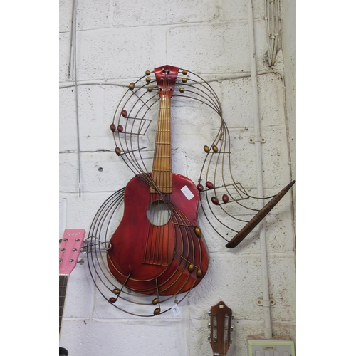 1790 - METAL WALL ART OF GUITAR