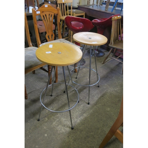 1817 - PAIR OF RETRO STYLE KITCHEN STOOLS