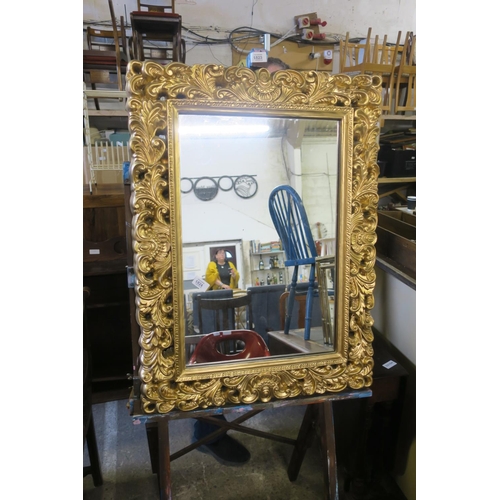 1824 - LARGE GOLD COLOURED ORNATE MIRROR