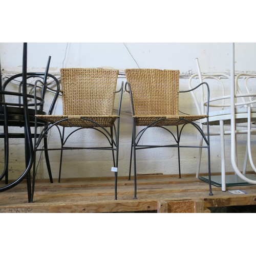 1079 - PAIR OF METAL FRAMED CHAIRS