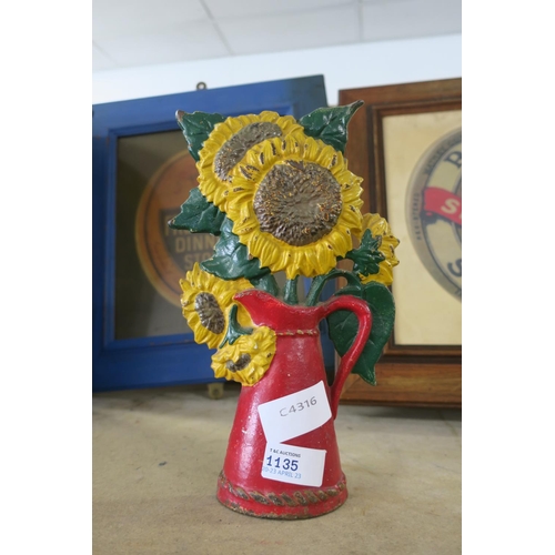 1135 - SUNFLOWER CAST IRON DOORSTOP