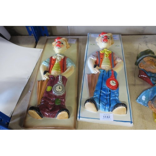 1142 - TWO CERAMIC CLOWN PLAQUES