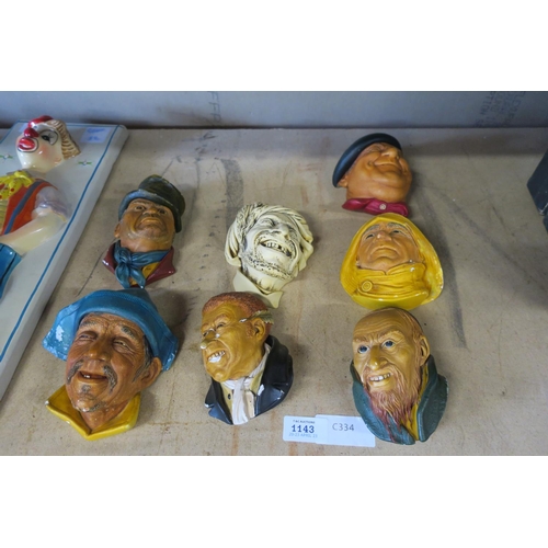 1143 - SELECTION OF BOSSONS 1960'S PLASTER CHARACTERS