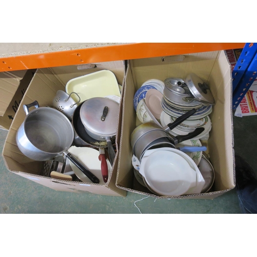 1161 - TWO BOXES OF ASSORTED KITCHENWARE