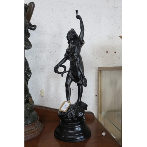 1227 - SPELTER GODDESS FIGURINE