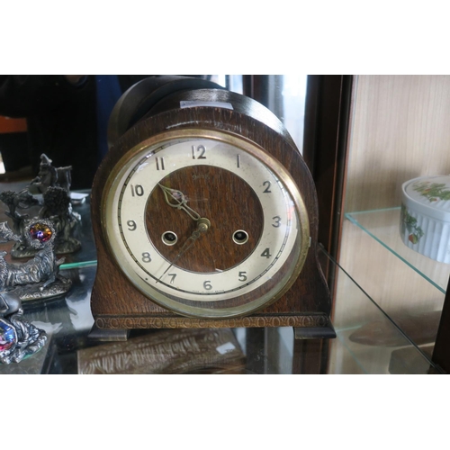 1230 - WOODEN MANTLE CLOCK