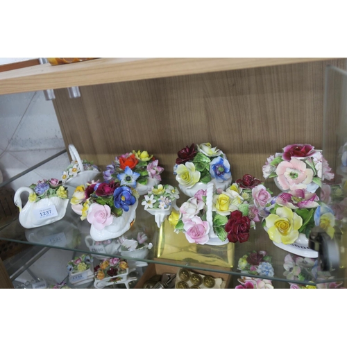 1237 - COLLECTION OF CHINA FLOWER BASKET ORNAMENTS