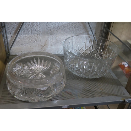 1254 - TWO CUT GLASS TRIFLE BOWLS