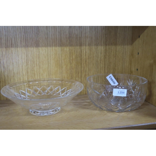 1256 - two cut glass trifle bowls