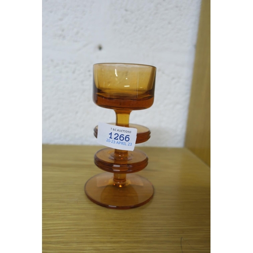 1266 - WEDGWOOD TOPAZ GLASS SHERINGHAM CANDLE HOLDER