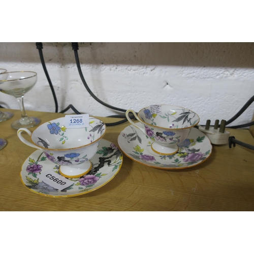 1268 - TWO SHELLEY TEACUPS AND SAUCERS