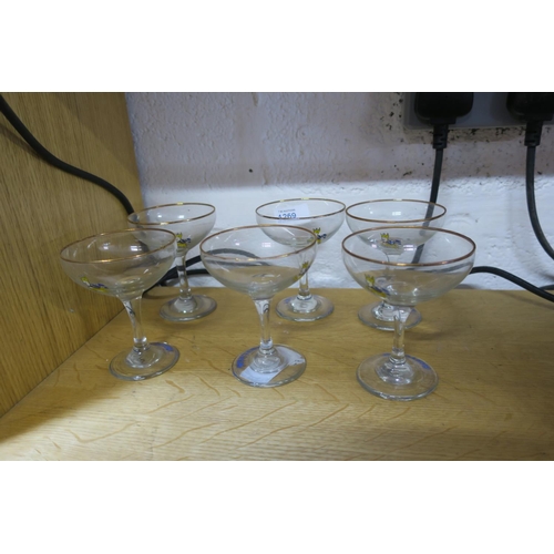 1269 - SIX VINTAGE BABYCHAM GLASSES